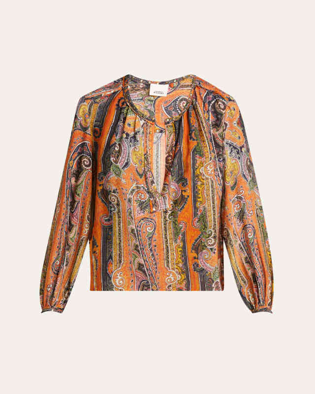 May Paisley Studded Silk Top
